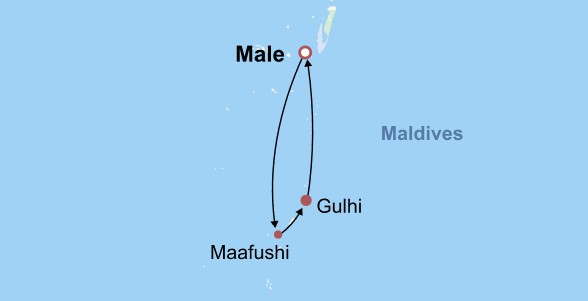 Best of Maldives Itinerary Map